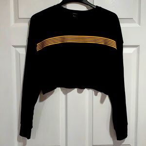 Forever 21• Long Sleeve•Black with Yellow Stripes• Size S